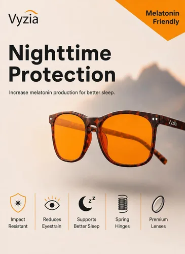 Miniatura 2 de Vyzia Lentes de bloqueo de luz azul para uso en computadora, juegos, lectura nocturna, mejoran el sueño, reducen la fatiga ocular, antirreflejos