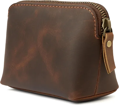 Miniatura 12 de Bolsas de Cosméticos de Cuero Azul Para Mujeres Juego de Viaje – Monedero con Cremallera Hecho a Mano Juego de Bolsas de Maquillaje Azul Pequeñas