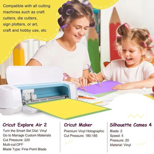 Miniatura 5 de TECKWRAP 001 - Paquete de 54 láminas de vinilo (12 x 12 brillantes, mate) para máquinas de corte y cortador de manualidades, manualidades, 001 Total