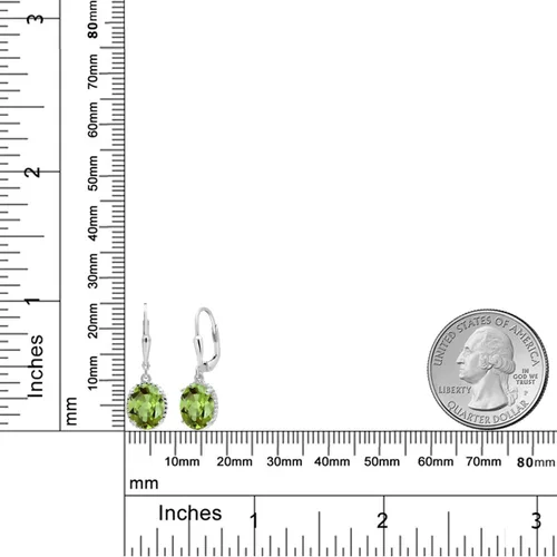 Miniatura 10 de Gem Stone King Aretes colgantes de gota para mujer, plata de ley 925, piedra natal ovalada de 0.354 x 0.276 in, joyería fina, regalos para ella