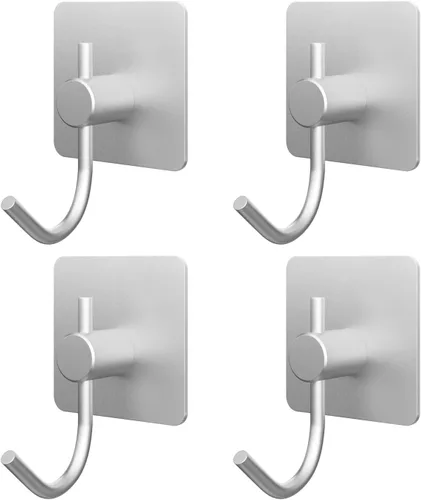 Miniatura 10 de VAEHOLD - Paquete de 4 ganchos de pared, resistentes, impermeables, de aluminio para colgar abrigos, sombreros, llaves, ropa, gancho de pared