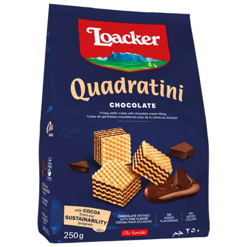 Miniatura 20 de Loacker Quadratini - Paquete grande de galletas de oblea variadas con sabor a frutas - Mezcla de limón, vainilla y yogur de frambuesa - Galletas