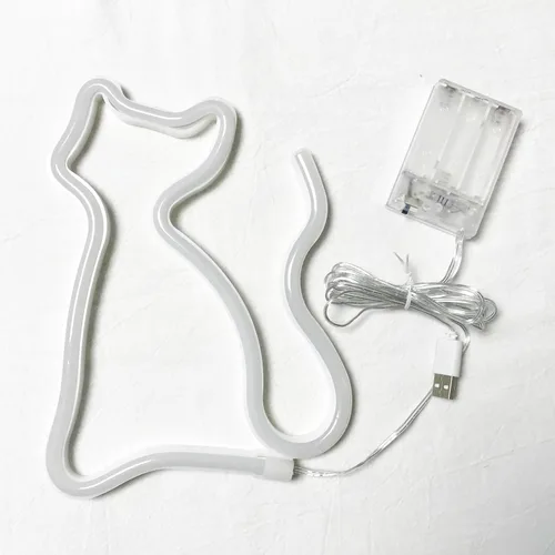 Miniatura 7 de Letrero de neón de gato, USB o 3 pilas AA, decoración de lámpara de escritorio LED, decoración de pared de dormitorio de niña, regalo de cumpleaños