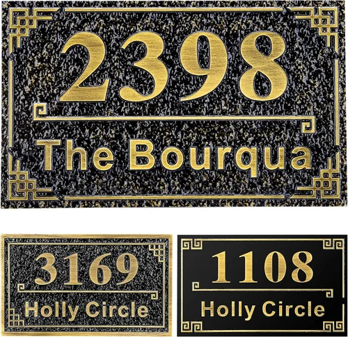 Miniatura 18 de Letrero de dirección personalizado, placa de dirección de número de casa, placa de dirección personalizada, metal o latón antiguo acrílico