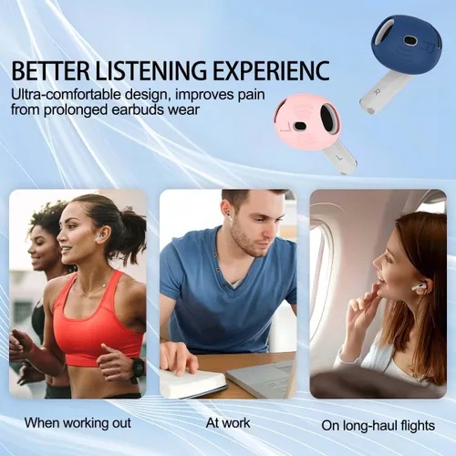 Miniatura 5 de 5 pares de almohadillas para AirPods 4, funda de auriculares de silicona AirPod 4 antideslizante y suave, accesorios para Air Pod 4 compatibles