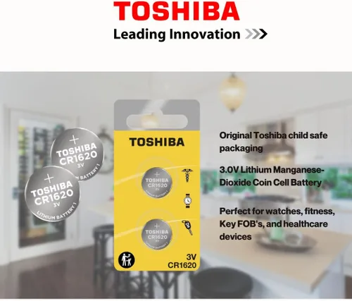 Miniatura 2 de Toshiba CR1620 - Paquete de ampolla resistente a los niños (2 baterías)