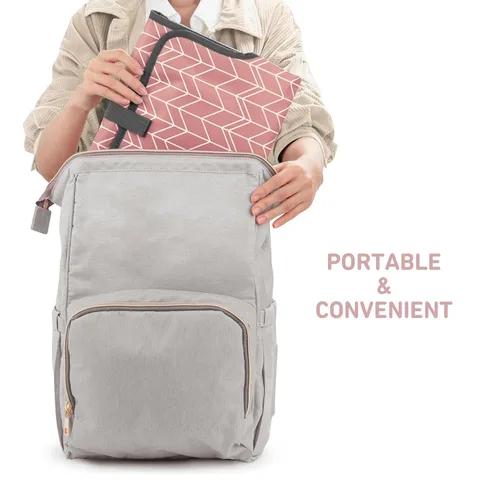 Miniatura 6 de Babebay Cambiador de pañales portátil impermeable, tapete cambiador de viaje plegable para bebé, niña, niño, estación de cambio de viaje ligera