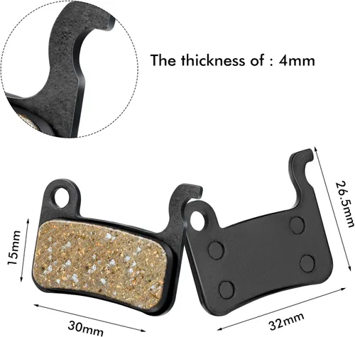 Miniatura 3 de Boao 4 pares de pastillas de freno de resina – Pastillas de freno de disco de bicicleta compatibles con Shimano Deore XT XTR LX SLX Hone Alfine Saint