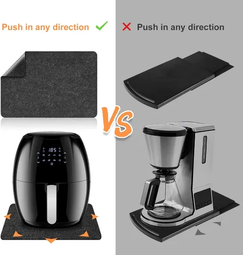 Miniatura 5 de SIUDANGKA 2 alfombrillas resistentes al calor para freidora de aire, cafetera, tostadora, protector de encimera rectangular negro de fieltro