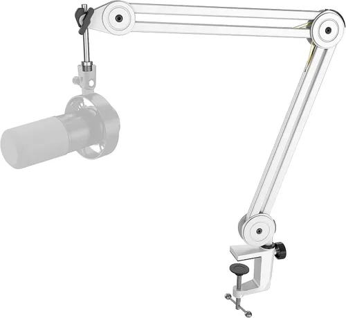 FIFINE Soporte de Brazo para Micrófono, Soporte de Micrófono de Metal Resistente, Brazo de Suspensión de Tijera Ajustable para Grabación de Podcast,