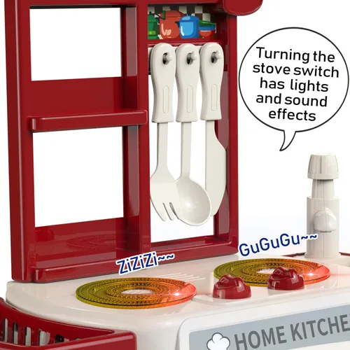 Miniatura 2 de Juego de cocina para niños pequeños con sonido y luz, juego de cocina de simulación, juego de cocina para niños, fregadero con agua corriente