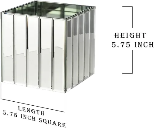Miniatura 5 de Serene Spaces Living Jarrón grande con tira de espejo Gatsby – Jarrón de vidrio inspirado en el Art Deco con acabado de espejo, mide 5.75 pulgadas