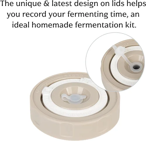 Miniatura 2 de Paquete de 4 kits de fermentación para tarros anchos de masón, chucrut, kit de decapado con 4 pesos de fermentación de vidrio, 4 tapas