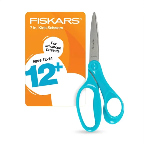 Miniatura 12 de Fiskars Tijeras para estudiantes de 7 pulgadas para niños de 12 a 14 años, tijeras para la escuela o manualidades, suministros de regreso a
