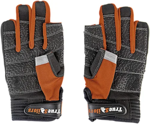 Miniatura 6 de MRX BOXING & FITNESS Guantes de vela pegajosos para la palma de la mano, guantes de yate, kayak, bote, pesca, 2 dedos de corte (rojo, mediano)