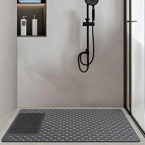 Miniatura 7 de Alfombrilla de ducha antideslizante: 35.4 x 23.6 pulgadas, alfombrillas de ducha grandes de PVC para ducha interior - Limpiador de pies de ducha