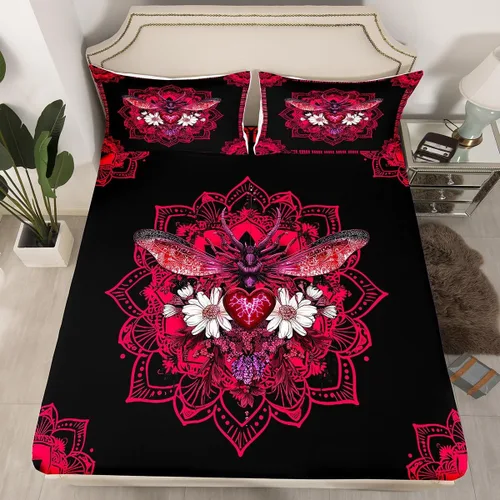 Miniatura 25 de Erosebridal Southwestern - Sábanas de cama bohemias aztecas, tamaño individual, sábanas hippie de cachemira, ropa de cama de estilo exótico, funda