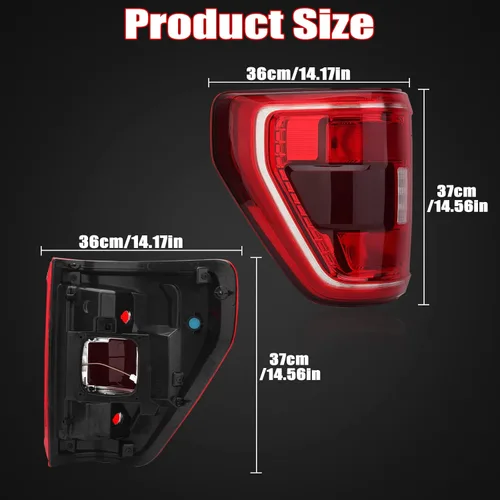 Miniatura 2 de Conjunto de luz trasera para Ford F150 XLT 2021 2022 2023 Lámpara de freno trasera tipo halógeno Punto ciego lado izquierdo del conductor Replsce