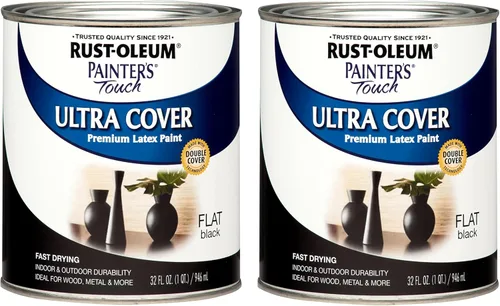 Miniatura 12 de Rust-Oleum Brush On Paint 224430T Painter's Touch - Pintura de látex, cuarto de galón, imprimación blanca plana acrílica, 32 onzas líquidas