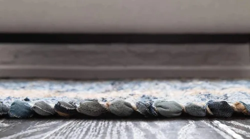 Miniatura 5 de Unique Loom Chindi Jute Collection - Alfombra rectangular (2' x 3' 1", rectangular, azul marino/natural)