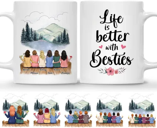 Miniatura 30 de Gossby Taza de café personalizada para hermana, regalo personalizado para hermana con diseño, nombre, perfecta para cumpleaños, Navidad, regalos