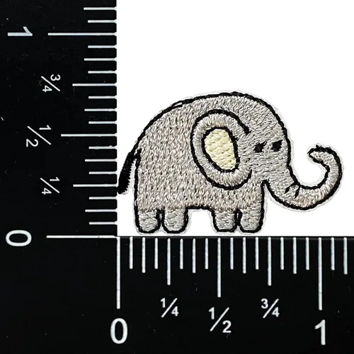 Miniatura 2 de Mini Elefante, Animales, Bordado, Parche termoadhesivo (3/4" x 1-1/8") (1)