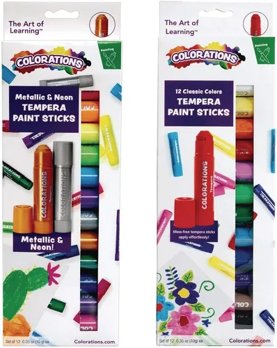 Miniatura 10 de Juego de 12 barras de pintura al témpera, sin desorden, no tóxico, de secado rápido, colores vibrantes, pintura para niños, pintura, arte