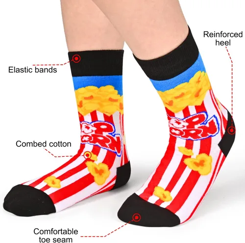 Miniatura 3 de Dsia Zamur Calcetines para niños y niñas, paquete de 4 a 6 unidades + caja de regalo, novedosos calcetines de pantorrilla coloridos para niños de 2