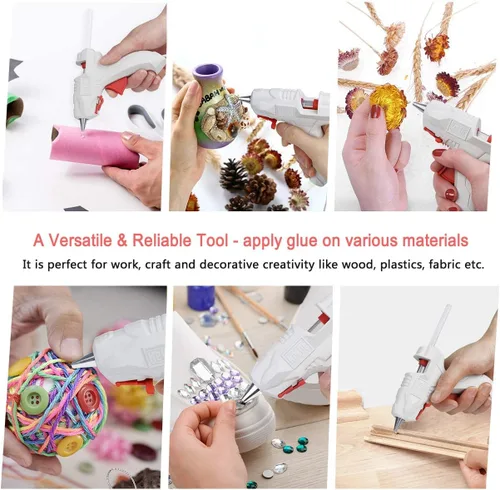 Miniatura 6 de KeLDE Mini kit de pistola de pegamento caliente, calentamiento rápido de 3 minutos, súper ligero y seguro (soporte estable, fusible) 10 barras