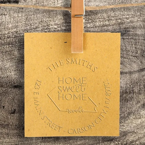 Miniatura 233 de Sello en relieve de dirección personalizado para nuevos propietarios de viviendas, sello redondo de 1-5/8 para dirección de casa, estampado