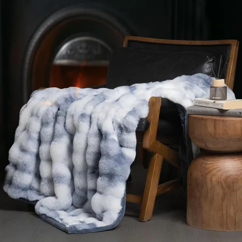 Miniatura 15 de EverGrace - Manta ultra suave de lujo, esponjosa, de pelo de conejo sintético, cálida y gruesa, para cama, reversible, para sofá, silla, color gris