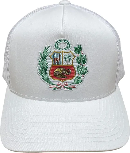 Miniatura 2 de PeruCoUSA Gorra Peru Escudo - Gorra de malla de camionero ajustable - Gorras de Peru