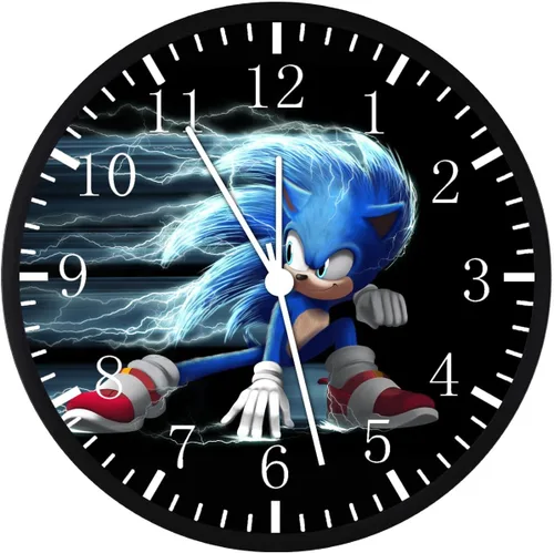 Super Sonic - Reloj de pared grande de 12 pulgadas, cristal transparente, silencioso, sin tictac, bonito para regalo o decoración G206
