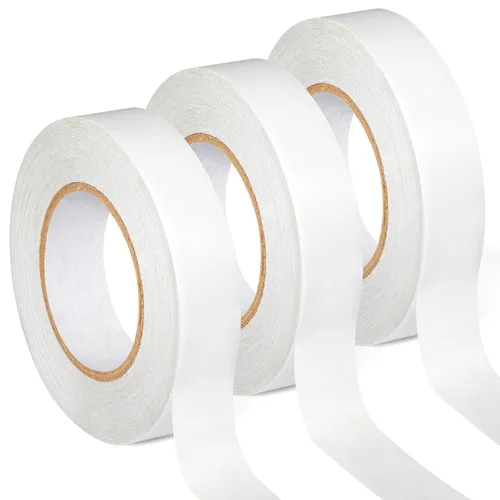 3 rollos de cinta de doble cara para manualidades, arte, álbumes de recortes, fotografía, respaldo de papel, desgarro a mano. 0.6 pulgadas por 43