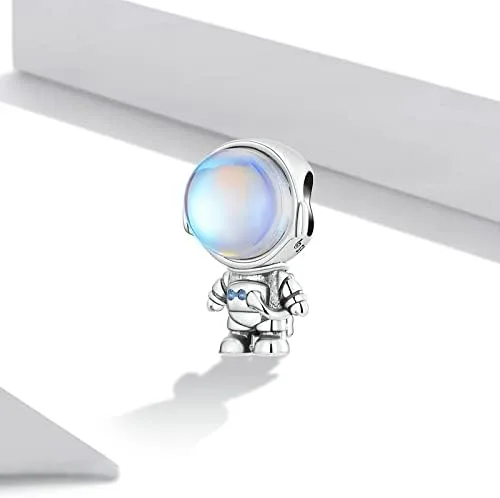 Miniatura 5 de WOSTU Exquisitos dijes de plata de ley 925 con forma de corazón rosa para pulseras, la llave de corazón, cuentas para mujeres y niñas, Circonita