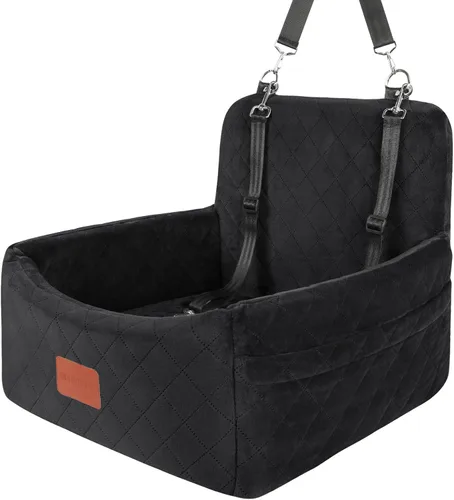 Miniatura 10 de WOOAIDAGG Asiento de coche para perros de menos de 30 libras, relleno cómodo de tela con espuma viscoelástica, cama de viaje para mascotas lavable