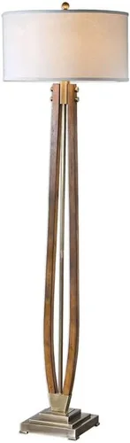 Miniatura 10 de Uttermost Lámpara de pie de madera con manchas de miel pulida Boydton