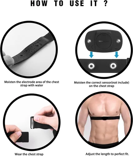Miniatura 3 de Polar H10 H9 H7 Correa de pecho de repuesto - Ajustable suave HRM compatible con sensor de frecuencia cardíaca polar Negro