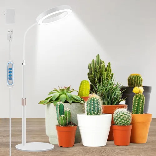 Aumtrly Luces de cultivo para plantas de interior, luz de escritorio de 80 LED de espectro completo para el cultivo de plantas pequeñas, lámpara de