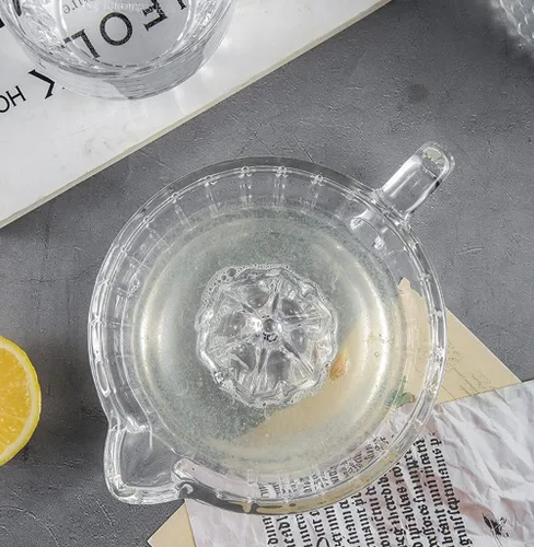Miniatura 8 de Exprimidor de cítricos con mango y boquilla de vertido, exprimidor manual de vidrio para limón pequeño y naranja pequeña