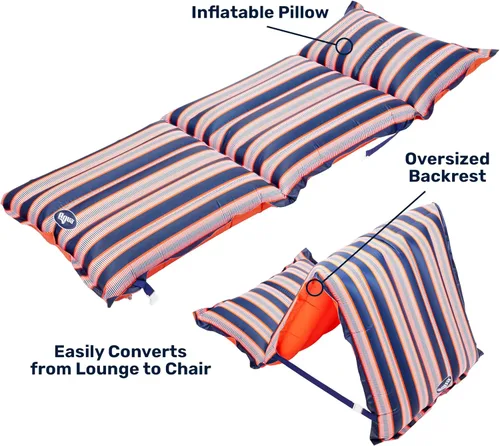 Miniatura 6 de Aqua - Flotador de piscina plegable y go 3 en 1, tapete y tumbona para piscina, tapete acolchado para tierra o agua con correa de transporte, varios