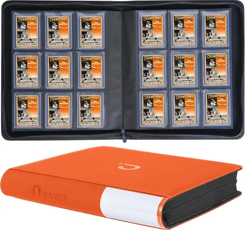Miniatura 13 de D DACCKIT Carpeta Toploader con capacidad para 288 cargadores superiores, carpeta con 9 bolsillos superiores para tarjeteros rígidos de 3 x 4