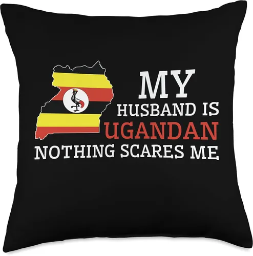 Miniatura 5 de Wedding & Married with Ugandan Designs Almohada con diseño de bandera ugandesa Nothing Scares Me Wife Husband Uganda Pride (16 x 16 pulgadas)