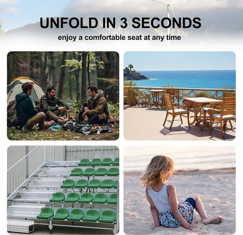 Miniatura 7 de Floral Foldable Bleacher Seat Waterproof Portable Stadium Cushion Adjustable back, 1.2cm pad, handle&pocket. For bleachers camping beach hiking
