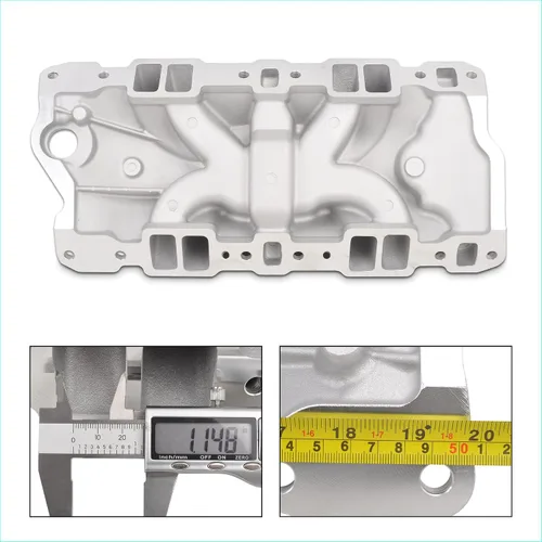 Miniatura 3 de Colector de admisión de aluminio de doble plano compatible con Chevy SBC 305 350 383
