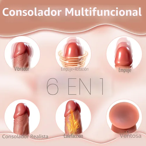 Miniatura 2 de Luvmazer Consolador realista con control remoto, vibrador anal, juguetes sexuales para mujeres, pene 6 en 1 con ventosa, 9 vibraciones, 3 marrón