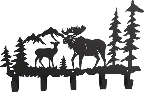 Miniatura 11 de Ganchos de Abrigo de Metal con Oso Arte de Pared Decorativo - Colgadores de Oso y Portallaves - Ganchos con Temática de Animales Decoración Dulce