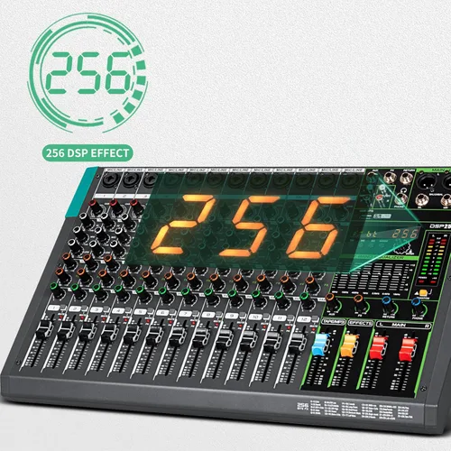 Miniatura 7 de Depusheng PA12 Mezclador de audio profesional, consola de mesa, sistema de interfaz de 12 canales, digital, USB, Bluetooth, MP3, entrada