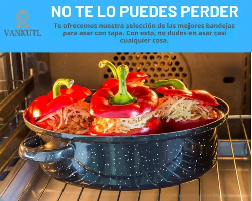 Miniatura 7 de Sartén para asar de 16 pulgadas con tapa - Cacerola ovalada cubierta - Olla para asar de acero al carbono esmaltada - Excelente distribución