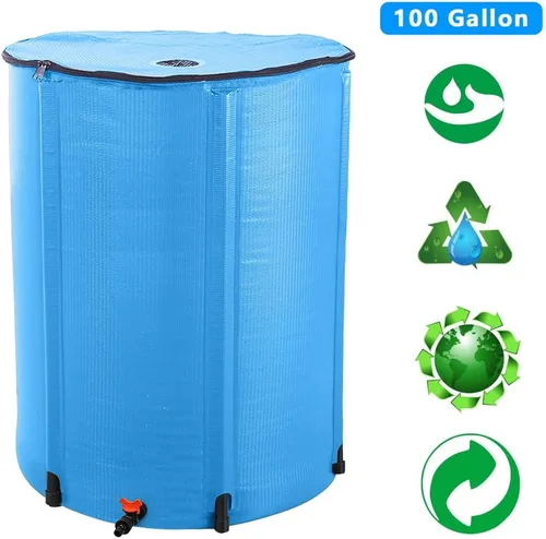 Miniatura 5 de Barril de lluvia plegable, tanque de almacenamiento de agua portátil, sistema de recolección de agua de lluvia, contenedor colector de agua con kit
